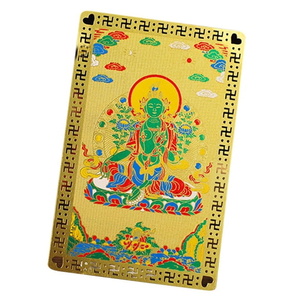 Kaigelin Wealth God Gold Card Wealth God Card Chinese Feng Shui Family Friends Golden Talisman Card Decorative for Wealth and Luck for Living Room Entryway for sale