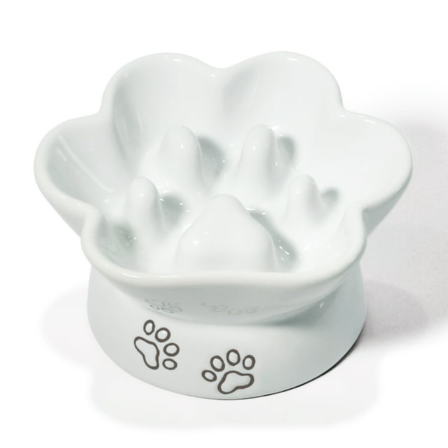 Kaiikai’s 5 Inch Slow Feeder Ceramic Dog and Cat Food Bowl 13 oz Dog Water Bowl Elevated Slow