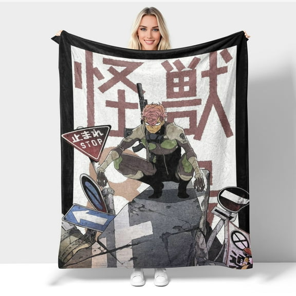 Kaiju No. 8 Blanket 50"X40",Throw Blankets Flannel Sleep Cozy Lightweight Ultra-Soft Micro Blankets for Sofa Travel Air Conditioning Bedding