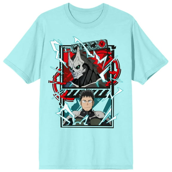 Kaiju No. 8 Kafka Hibino Lightning Streaks Men's Celadon Crew Neck Short Sleeve T-shirt-Large