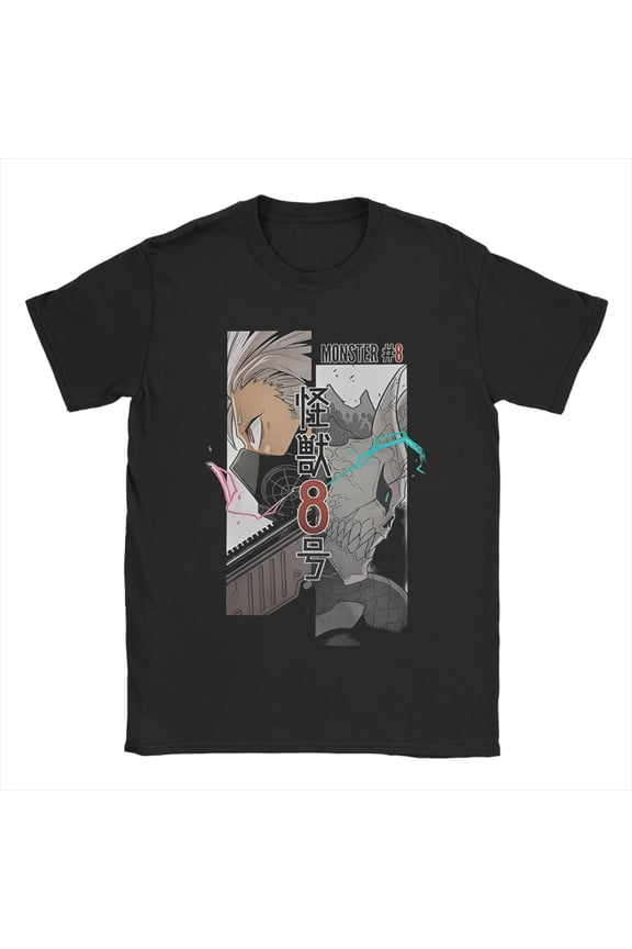 Kaiju No. 8 Monster T Shirts Men Pure Cotton Vintage T-Shirt Round Collar Kafka Hibino Anime Tees Short Sleeve Clothing Original