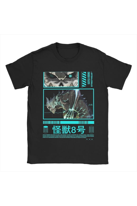 Kaiju No. 8 Monster T Shirts Men Pure Cotton Vintage T-Shirt Round Collar Kafka Hibino Anime Tees Short Sleeve Clothing Original