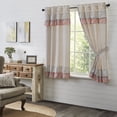 thumbnail image 1 of VHC Brands Kaila Country Cottage Ruffled Blue Ticking Stripe Curtain Short Panel Set 63x36, 1 of 5
