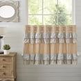 thumbnail image 1 of VHC Brands Kaila Country Cottage Ruffled Gold Ticking Stripe Curtain Tier Set 36Lx36W, 1 of 5