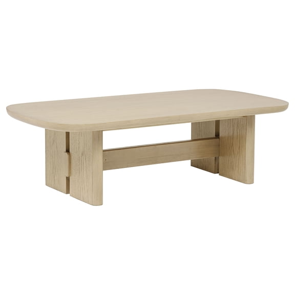 Coaster Kailani Coastal Rectangular Cocktail Coffee Table, Beige Oak