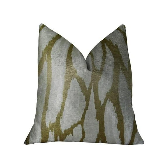 Kailua Branch Taupe Ivory Handmade Luxury Pillow, 24 x 24 in.
