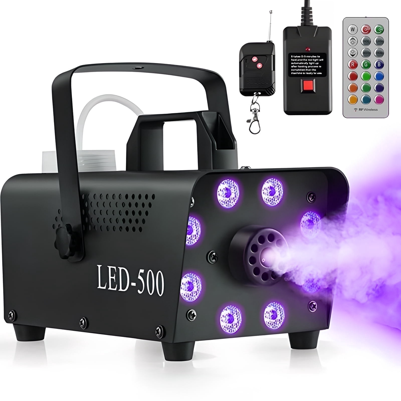 Kailwokk Fog Machine, 500W and 2000CFM Smoke Machine with 13 Colorful LED Lights Effect, Wireless Remote Control, Suitable for Outdoor Indoor Parties Disco Valentine Wedding Stage