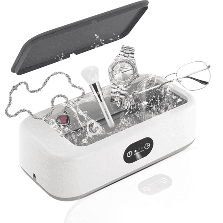 Ultrasonic Jewelry Cleaner,3 Time Modes 50KHz 21OZ Ultrasonic Cleaner Machine for Rings,Glasses,Watch,Makeup Brush