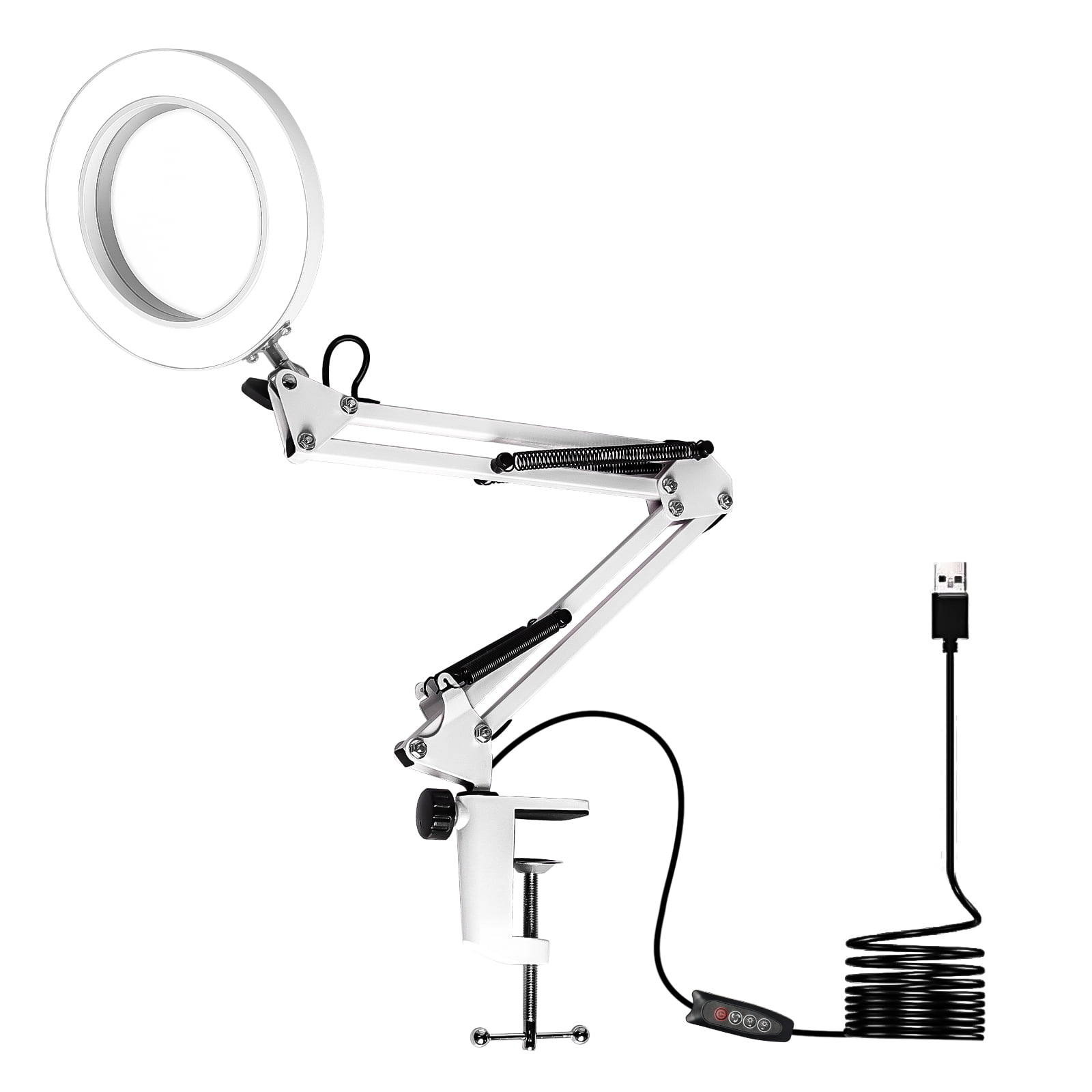 Kaimingweb Magnifying Glass with Light and Stand, 10X LED Magnifying Lamp with 3 Color Modes and