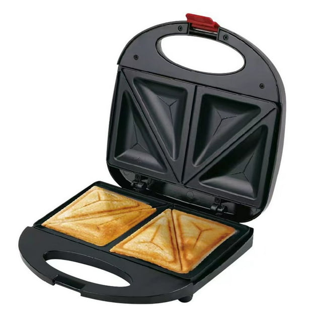 Kaimingweb Sandwich Maker, Mini Breakfast Sandwich Maker, 750W Non-Stick Panini Press Maker for Morning Meal with Cool Touch Handle, PFOA Free, Easy to Clean, Black