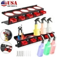 thumbnail image 1 of E-Greetshopping Spray Bottle Storage Rack Holder, Wall-mounted Garage Bottle Organizer with 5 Plastic Hanging Hooks, Car Detailing Holder Tools Hanger Organizer for Garage & Car Beauty, 1 of 8