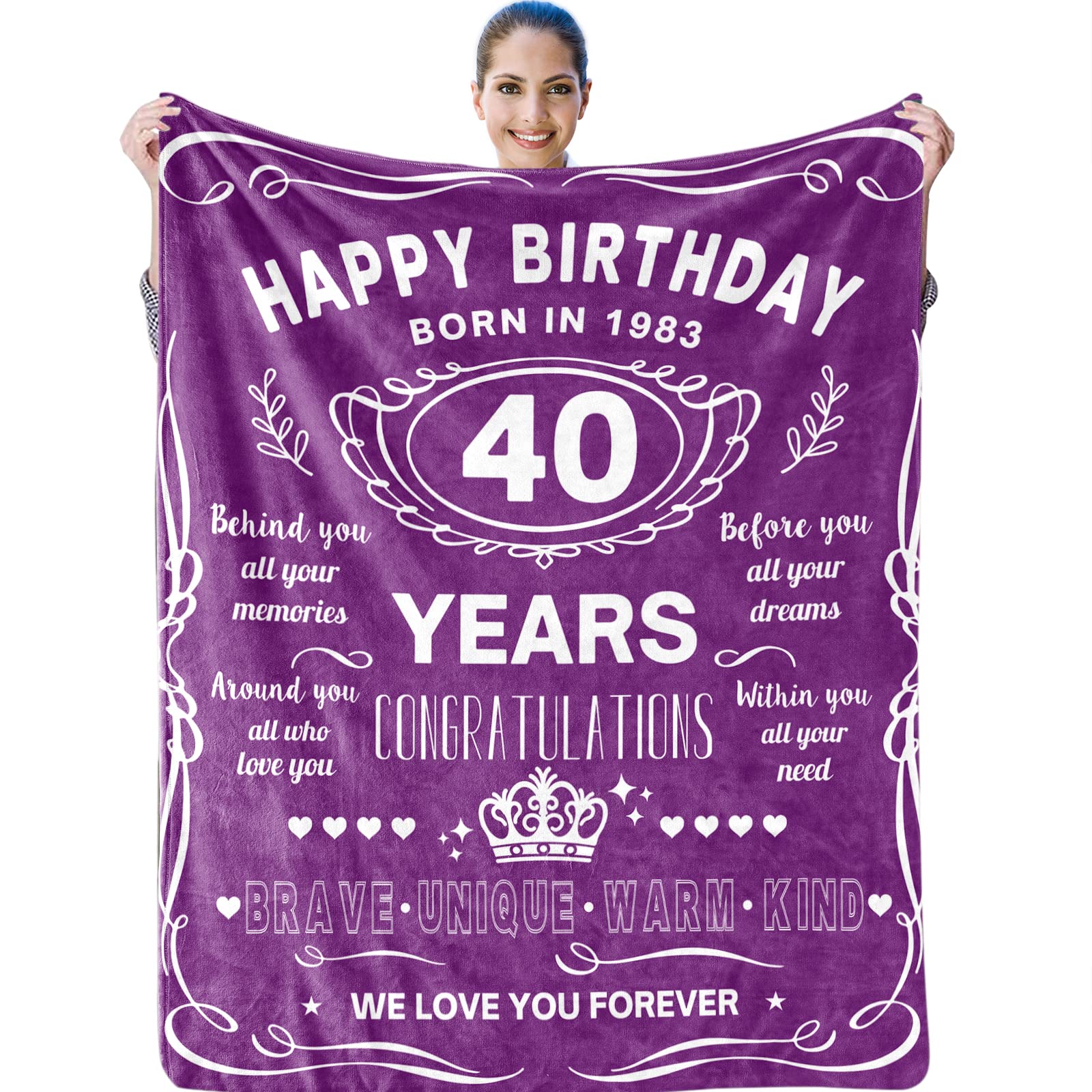 Kainsy 40th Birthday Gifts For Women 1983, " Birthday Throw Blanket