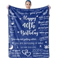 thumbnail image 1 of Kainsy 40th Birthday Gifts for Men Blankets, Happy 40th Birthday Blanket Throw, ’’ Blankets, Best Gifts for 40th Birthday Decorations, 40 Years Birthday Gift for Husband Friends, Navy(30"x40"), 1 of 7