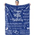 thumbnail image 1 of Kainsy 50th Birthday Gifts for Men Blankets, Happy 50th Birthday Blanket Throw, Best Gifts for 50th Birthday Decorations, 50 Years Birthday Gift for Husband, Grandfather, Friends - Navy(40"x50"), 1 of 7