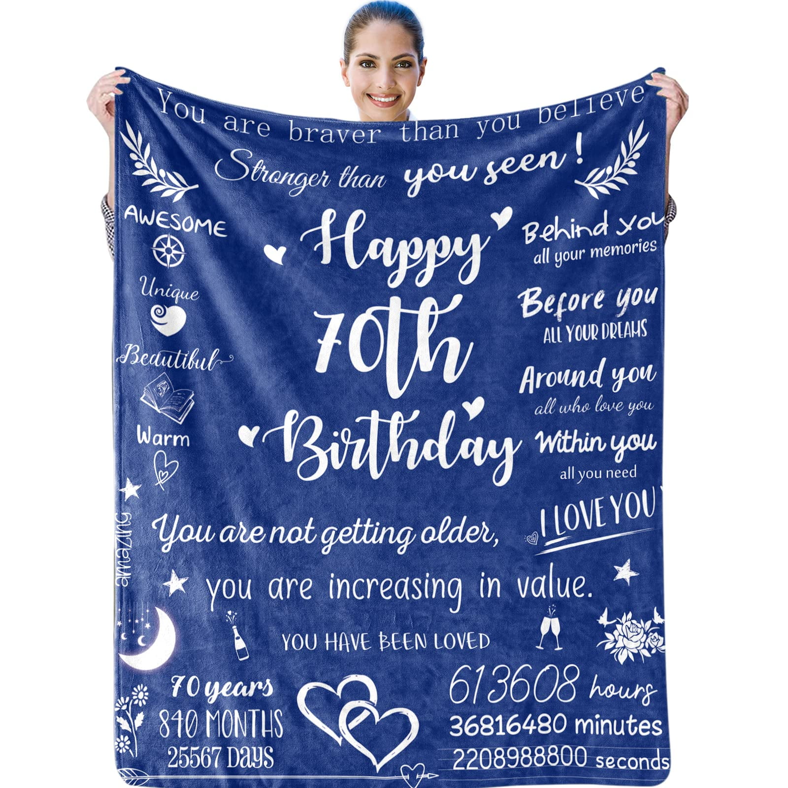 Kainsy 70th Birthday Gifts for Men Blankets, Happy 70th Birthday ...