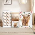 thumbnail image 1 of Kainsy Baby Crib Bedding Set, Highland Cow Nursery 3 Pcs, Soft Blanket, Sheet, Pillowcase, 40x50 inch, 1 of 6
