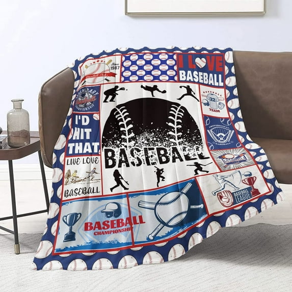 Kainsy Baseball Blanket Baseball Blankets for Teen Boys Baseball Blankets and Throws for Kids Men Soft Flannel Fleece Cozy Blanket Bed Couch Sofa Blankets for Sport Fans Birthday Gift(30"x40")
