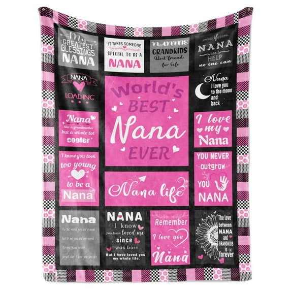 Kainsy Best Grandma Gifts Blanket for Nana Gifts from Grandkids Grandma Birthday Gifts Presents for Nana Gifts for Nana from Granddaughter Granny Throw Blanket Gifts for Nanny(30"x40")
