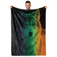 thumbnail image 1 of Kainsy Black Wolf Throw Blanket Flannel Plush Warm Wolf Blanket Throw Blankets for Kids, Adults, Teens Gradient Light Wolf Bed Blanket for Art Gift Home Decorative Sofa " (Gradient Wolf)(30"x40"), 1 of 7