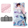 thumbnail image 1 of Kainsy Custom Toddler Girls Nap Mat Sleeping Bag for Daycare, Mermaid Kids Sleeping Bag with Pillow & Blanket for Preschool Kindergarten, Personalized Name Easy Carry Napsack Blue Purple, 1 of 9