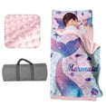 thumbnail image 1 of Kainsy Custom Toddler Girls Sleeping Bag Nap Mat for Daycare, Mermaid Kids Sleeping Bag with Pillow & Blanket for Preschool Kindergarten, Personalized Name Napsack Purple Pink, 1 of 9