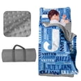 thumbnail image 2 of Personalized Toddler Nap Mat For Daycare & Preschool - Roll-Up Sleeping Bag With Pillow & Blanket, Thick Padded, Blue 2 of 14