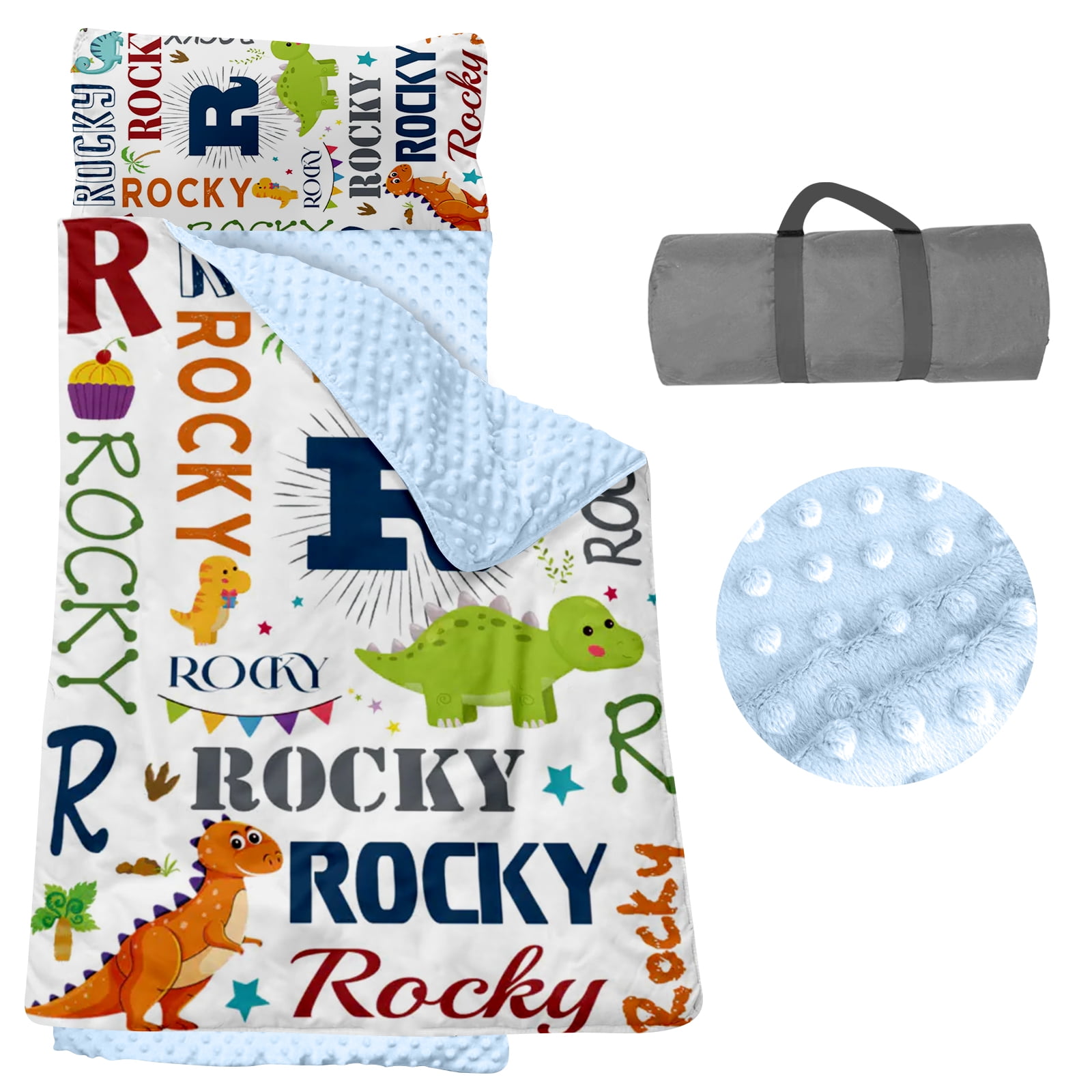 Kainsy Dinosaur Nap Mat, Personalized Toddler Nap Mats for Daycare