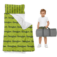 thumbnail image 1 of Kainsy Duckbe Toddler Nap Mat for Daycare, Personalized Kids Sleeping Bag with Pillow and Blanket, Portable Kindergarten Nap Mat with Custom Name, Preschool Travel Camping, Green & Black, 1 of 9