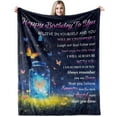 thumbnail image 1 of Kainsy Happy Birthday Gifts for Girl,Butterfly Girl Birthday Gifts Ideas from Parents Grandparents Sister Friends Butterflies Birthday Decorations Blanket for Girl 50 "X60(40"x50"), 1 of 6