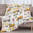 thumbnail image 1 of Kainsy Kids Trucks Blanket, Soft Fleece Construction Vehicle Blankets for Baby, Kids Toddler Blankets for Boys, Tractor Blanket for Bed Couch Sofa Decor, Trucks Car Lovers Blanket, Inch White(40"x50"), 1 of 8