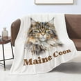 thumbnail image 1 of Kainsy Maine Coon Cat Blanket for Women Men Maine Coon Cat Gifts Throw Blankets for Cat Lover Maine Coon Cat Print Blankets Flannel Fleece Blanket for Couch Lightweight All Season(50"x60"), 1 of 8