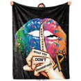 thumbnail image 1 of Kainsy Paready Lesbian Rainbow Lips Pride Soft Fleece Throw Blankets Lightweight Pride Rainbow Blanket for Couch Sofa Indoors Outdoors Party Decor-50x60in(60"x80"), 1 of 7