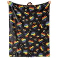 thumbnail image 1 of Kainsy Paready Rainbow Lgbt Colorful Hearts Blanket Gay Pride Soft Fleece Throw Blankets Lightweight Pride Blanket for Couch Sofa Indoors Outdoors Party Decor-60x80in(40"x50"), 1 of 7