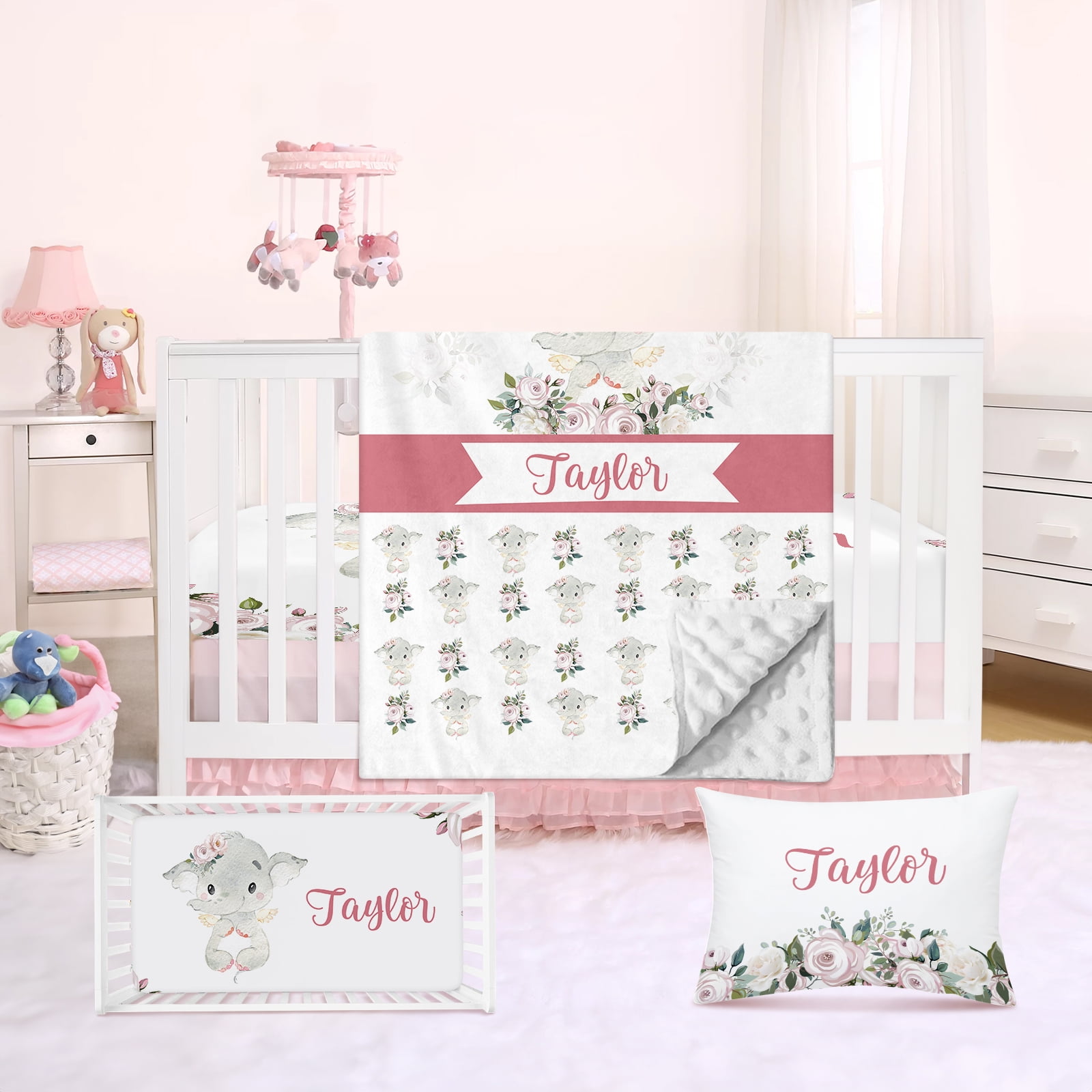 Baby Boy Crib Bedding Set, Prince Crib Bedding, Light Blue Crib