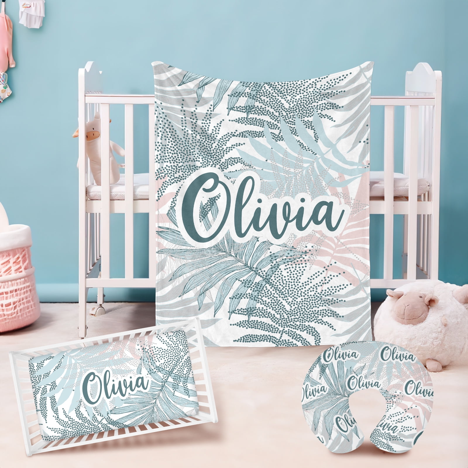 Kainsy Personalized Toddler Crib Bedding Set - 3 Piece Crib Bedding Set ...