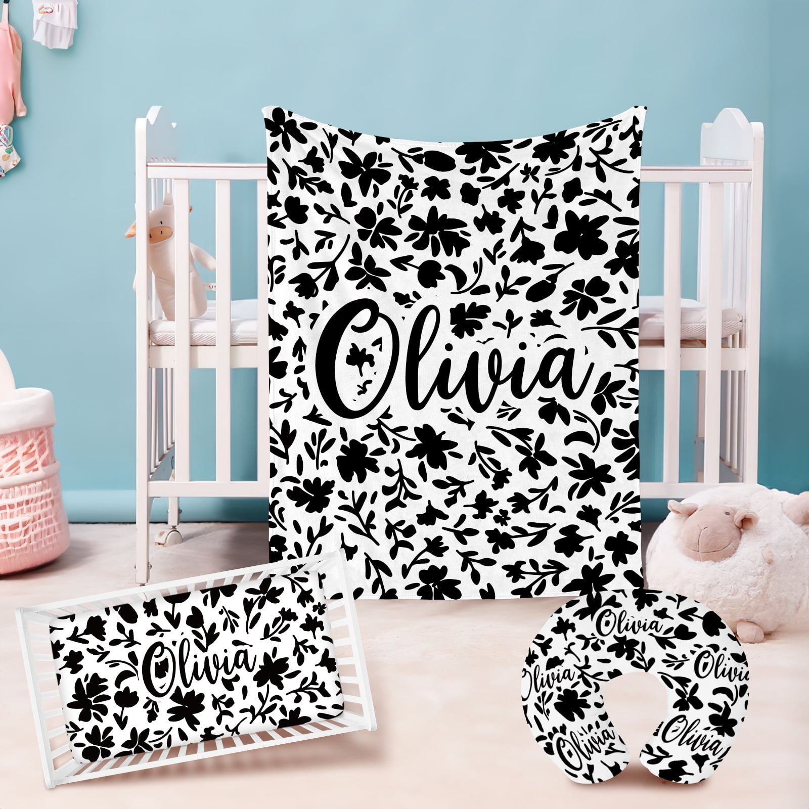 Kainsy Personalized Toddler Crib Bedding Set - Customized Baby Crib ...