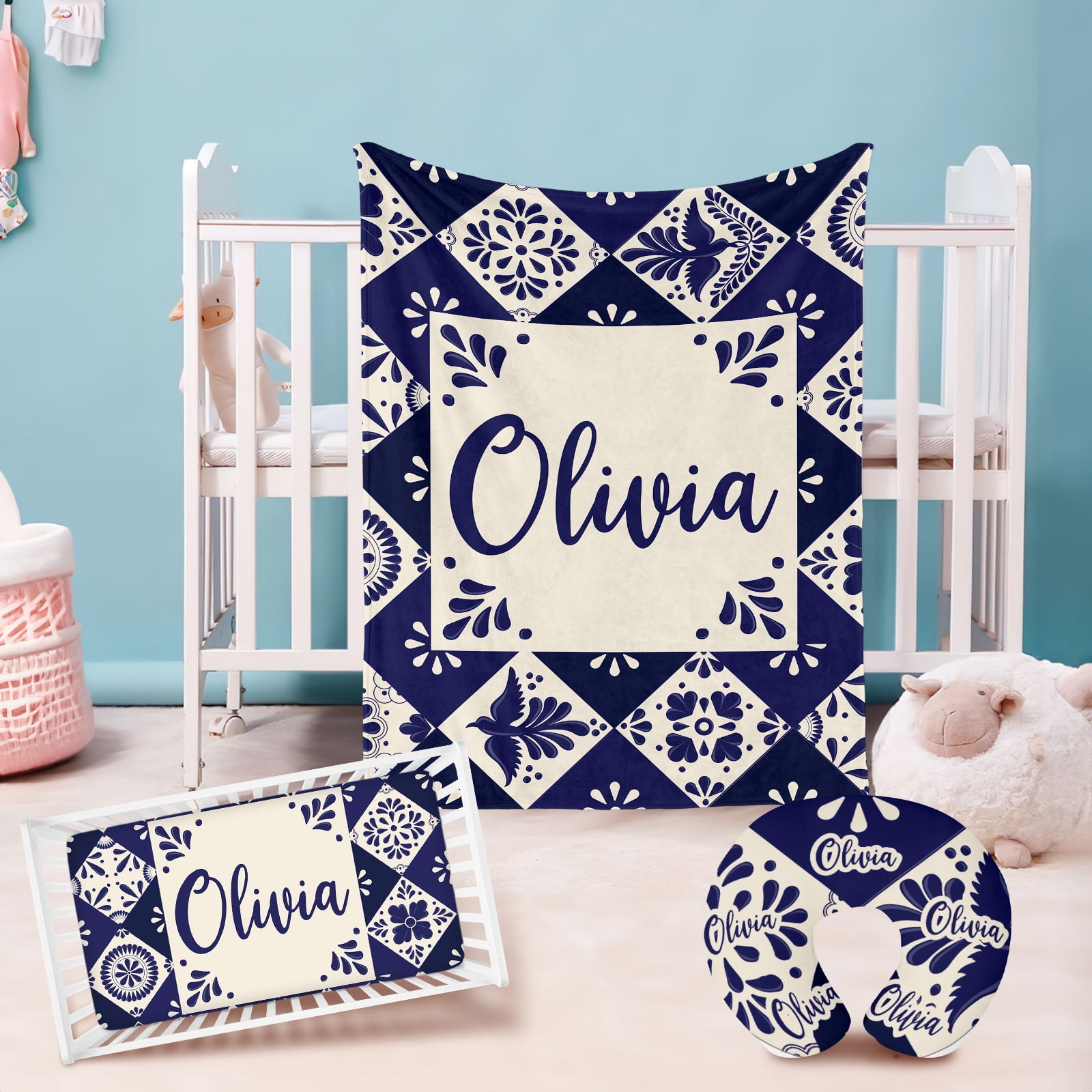 Kainsy Personalized Toddler Crib Bedding Set - Customized Baby Crib ...