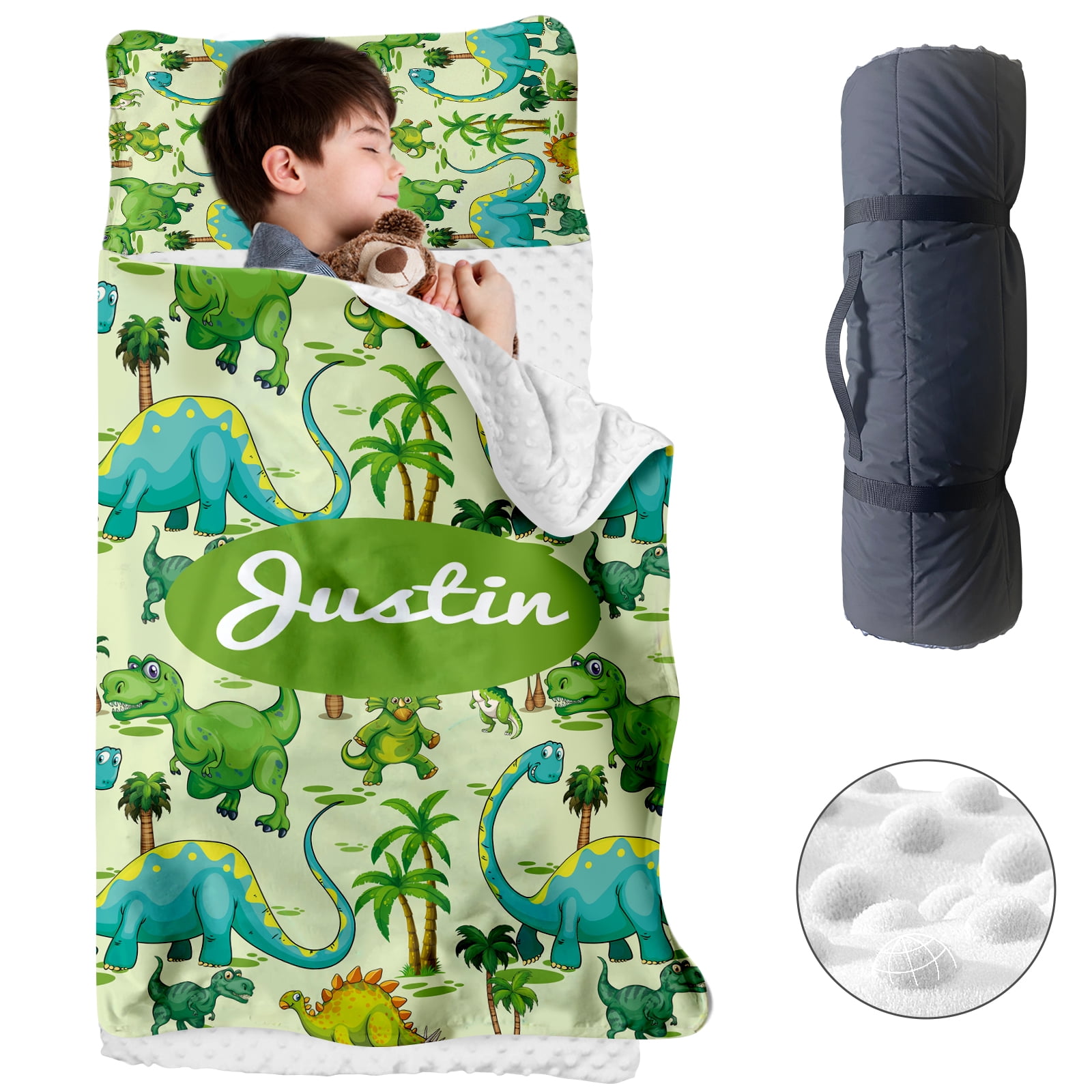 Kainsy Personalized Toddler Nap Mat for Boys & Girls, Kids Sleeping Bag ...