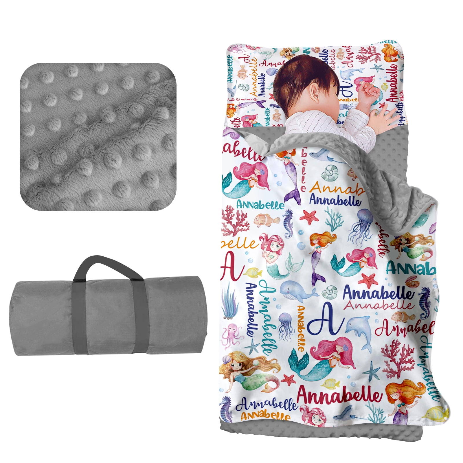 Kainsy Personalized Toddler Nap Mat for Daycare Custom Name Kids Nap