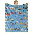 thumbnail image 1 of Kainsy Vehicles Alphabet Throw Blanket for Kids, ABC Letters Car Blanket for Boys, Alphabet Learning Gifts Blanket for Boys Girls, Baby Toddlers Cartoon Trucks ABC Alphabet Blanket(60"x80"), 1 of 8