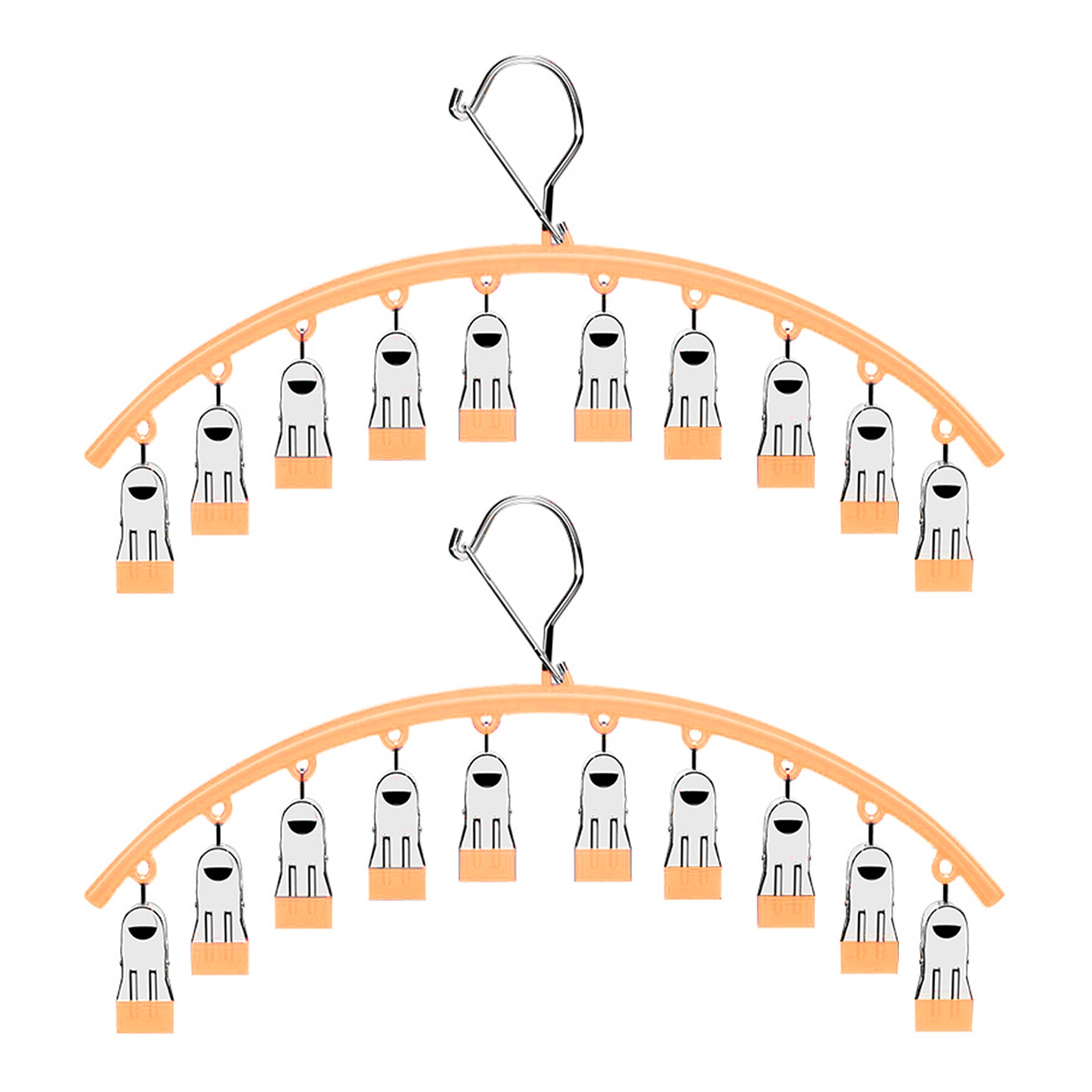 Kainuan 2Pcs Clothes Racks with 10 Clips SpaceSaving Metal Legging
