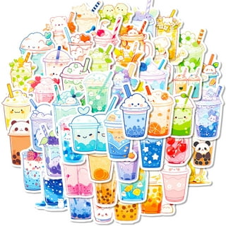 50Pcs Summer Flavored Drink Stickers PVC Kawaii Cartoon Beverage Decal  Stick.EN