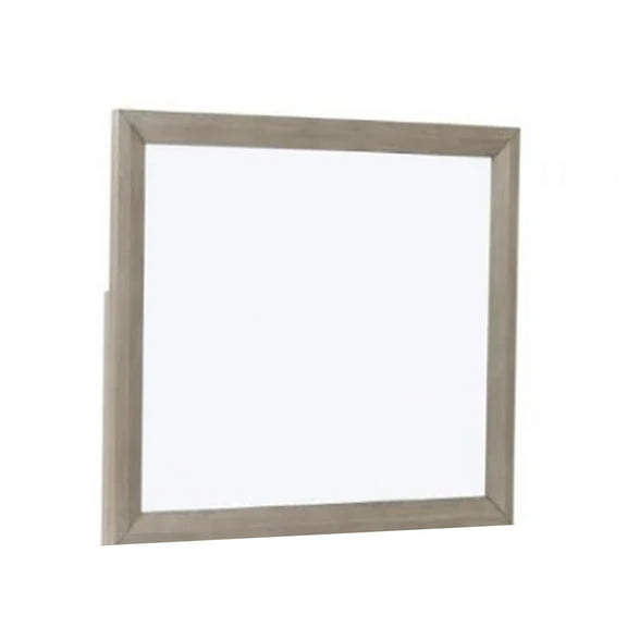 Kaira Vanity Dresser Mirror, Rustic Natural Oak Brown Wood 36x42