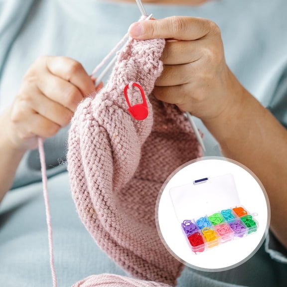 Kaireo 110 Pieces Locking Stitch Markers for Knitting and Crochet, Colorful Needle Clip Stitch Counters in 10 Random Colors