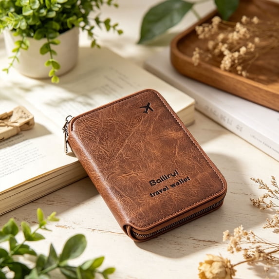 Kaireo 2‑Fold Zippered PU Leather Passport Organizer Wallet , Multi‑Purpose Travel Document Holder with Card & SIM Slots Assorted Colors - Shop Now