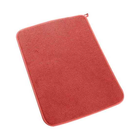 Kaireo 2Pcs 38*50Cm Quick-Drying Placemats and Coasters Red B,2Pcs Dish Drying Mat Absorbent Microfiber Dishes Drainer Mats for Kitchen Counter Large Size (14.96'' X 19.69'') Dish Drying Pad