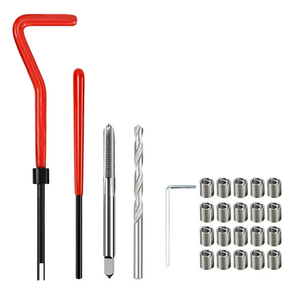 Kaireo 30-Piece Stainless Steel Thread Repair Tool Set M5,Oimcto 30Pcs Stainless M5 X 0.8Mm or M6 X 1Mm Thread Repair Insert Kit Compatible Hand Tool Set for Auto Repairing