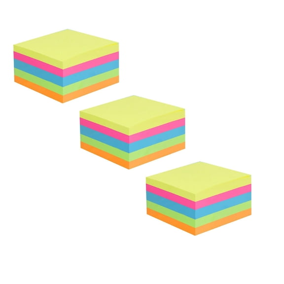 Kaireo 3PC Sticky Notes 3X3 in Post Stickies Colorful Sticking Power Memo Pads Strong Adhesive 50 Sheets/Pad for Study, Office, To-Do Lists,Colored Notepads Set of 5