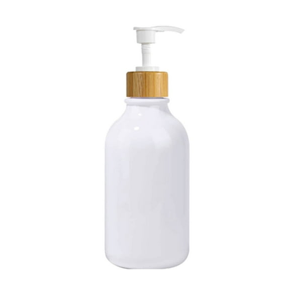 Kaireo 500Ml Plastic Shampoo Shower Gel Lotion Push-Type Sub-Bottle Thickened Ring Empty Bottle White a ,Dispenser Clear Refillable Pump Shampoo Dispenser Bottle Bathroom Accessories