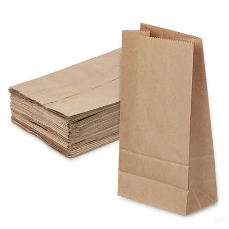 Kaireo 50Pcs Kraft Paper Bag Food Packaging,50Pcs Paper Sandwich Bags Kraft Brown 50 Pack Biodegradable and Compostable Grade Paper Bags Natural Kraft Paper Stock Bags for Cookies Sandwiches